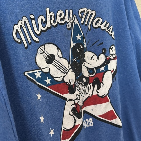 Mens Disney Mickey Mouse Patriotic Tshirt, Blue, 2XL - Picture 2 of 4
